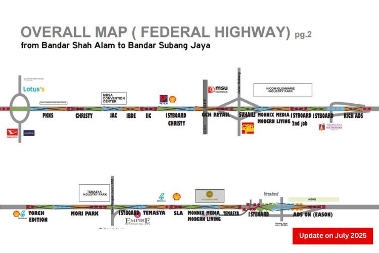 Federal Highway, Shah Alam, Selangor (Shah Alam to Subang Jaya)
