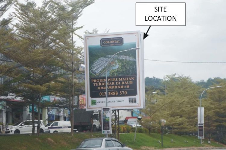 1 Sided Vertical Minipole Billboard at Jalan Tun Razak, Raub, Pahang (opposite PDRM Raub)
