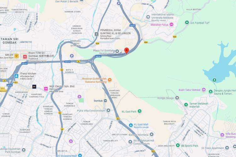 Gombak Toll - Jalan Susur (KL - Karak Expressway), Kuala Lumpur (after Plaza Tol Gombak)