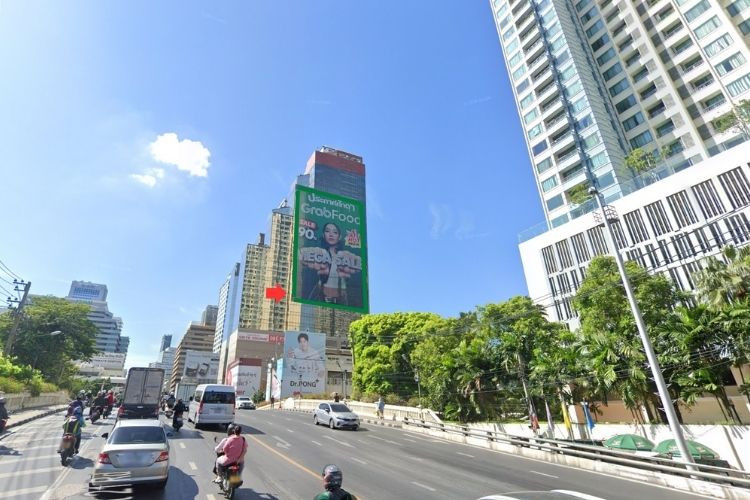 1 Panel Vertical Building Wrap Billboard at 253 Asoke Building, Bangkok, Watthana, Bangkok