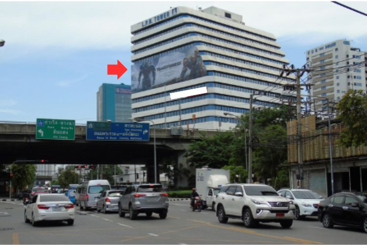 1 Panel Horizontal Building Wrap Billboard at L.P.N Tower, Bangkok, Yan Nawa, Bangkok