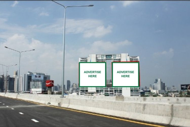 2 Panel Vertical Building Wrap Billboard at Harbour View Residences, Bangkok, Khlong Toei, Bangkok