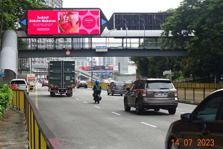 2 Panel Digital Overhead Bridge Billboard at Jalan Cheras, Kuala Lumpur