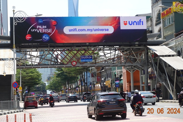 1 Sided Horizontal Digital Overhead Bridge Billboard at Jalan Tun Sambathan, KL Sentral, Kuala Lumpur