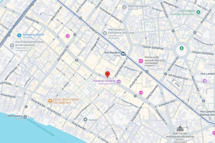 Yaowarat Road, Bangkok, Samphanthawong, Bangkok (parallel to the road)