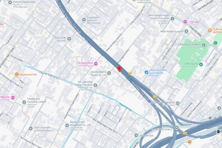 Expressway Step 2, Bangkok, Bang Kho Laem, Bangkok near the Rama 3 exit. Right Side