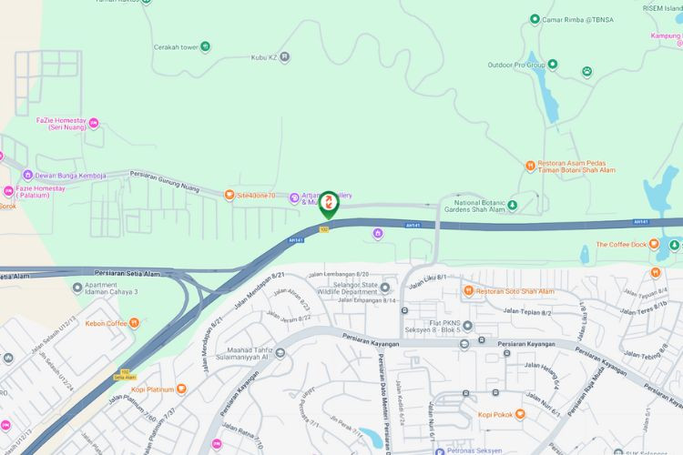 Map - Vertical Minipole Billboard at NKVE KM 4.2, Setia Alam, Shah Alam, Selangor (after Setia Alam interchange)