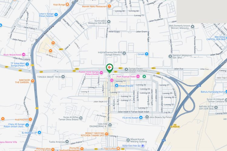 Map - Free Standing Billboard at Jalan Lencongan Barat / Jalan Permatang Gedong, Taman Sejati Indah, Sungai Petani, Kedah (near Plaza Tol Sungai Petani Selatan)