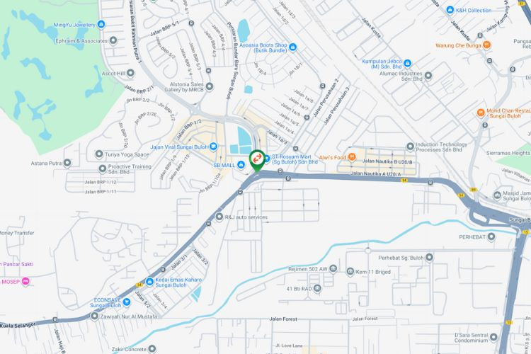 Map - Overhead Bridge Billboard at Jalan Kuala Selangor, Sungai Buloh, Selangor (near SB Mall)