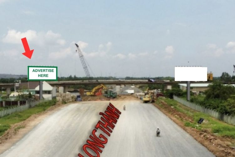 2 Sided Horizontal Cast Column Billboard at Intersection of Ben Luc – Long Thanh Expressway and National Highway 50, Binh Chanh, Ho Chi Minh City