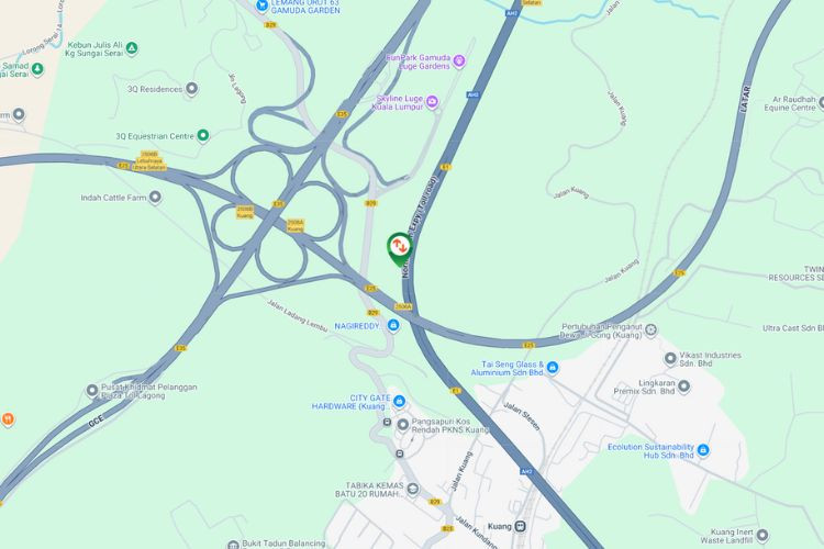 Map - Vertical Unipole Billboard at NSE Highway KM447.1, Rawang, Selangor