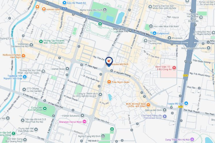 Map -  Horizontal Digital Screen Billboard at Le Duc Tho - Ham Nghi Intersection, Ha Noi City (Sun Square)