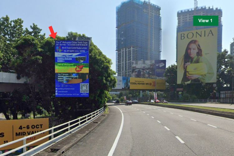 1 Sided Vertical Digital Screen Billboard at Federal Highway / Jalan Syed Putra, Kuala Lumpur (exit to Mid Valley / East West Link)