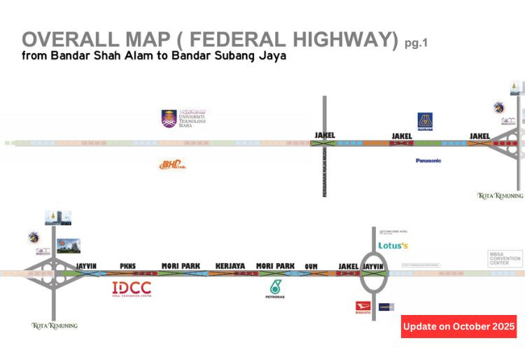 Federal Highway, Shah Alam, Selangor (Shah Alam to Subang Jaya)