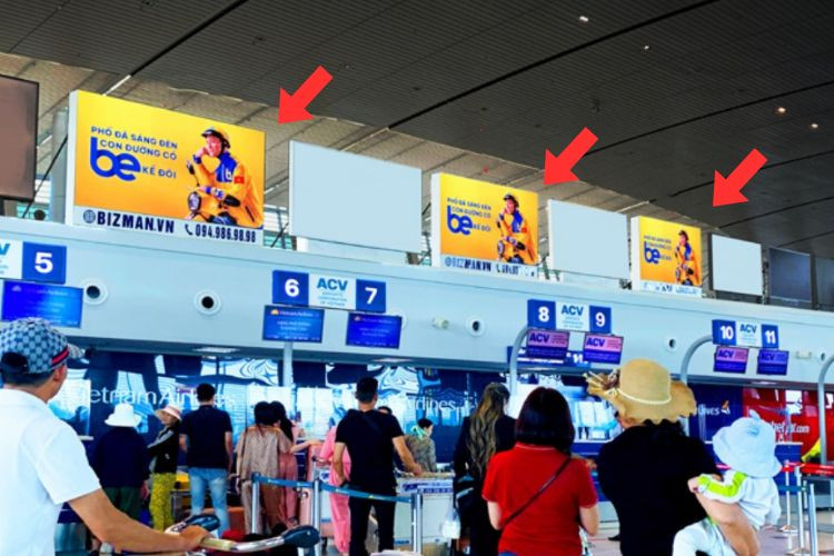 Horizontal Airport LED Screen Billboard at Cat Bi International Airport, Hai Phong City (Outside Arrival Hall C)
