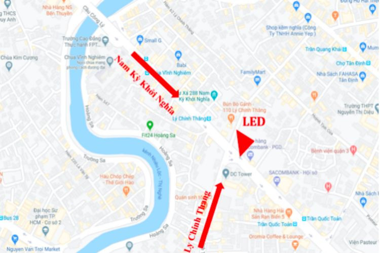 Map - Digital Screen Billboard at 83 Ly Chinh Thang, District 3, Ho Chi Minh City