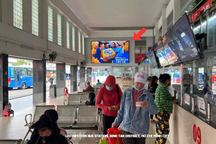 1 Sided Horizontal Wall-Mounted Billboard at 395 Kinh Duong Vuong, Binh Tan District, Ho Chi Minh City (Mien Tay Bus Station)