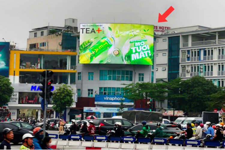 Horizontal Wall-Mounted Billboard at 22 Dong Cac, Dong Da District, Ha Noi City