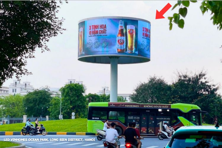 LED Circular Unipole Billboard at Vinhomes Ocean Park, Gia Lam District, Ha Noi City