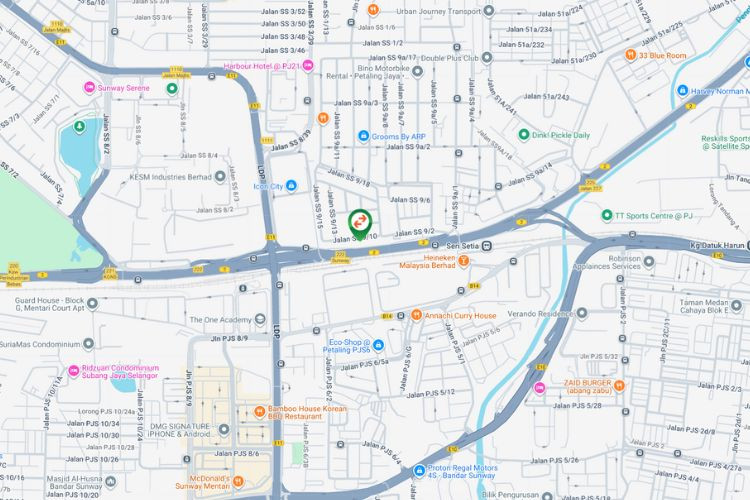 Map - Vertical Unipole Billboard at Federal Highway KM28.6, Petaling Jaya, Selangor (opposite Heineken)