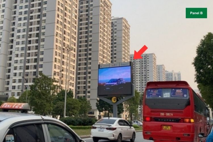 Unipole Billboard at Vinhomes Time City, Hoang Mai District, Ha Noi City (Entrance of Times City and Park Hill)