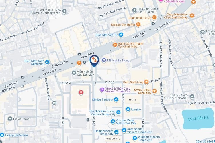 Map - Unipole Billboard at Vinhomes Time City, Hoang Mai District, Ha Noi City (Entrance of Times City and Park Hill)