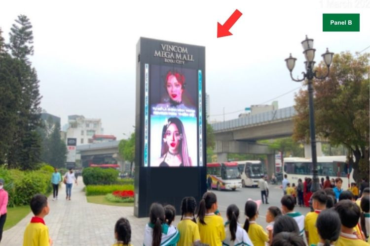 Vertical Outdoor LED screens Billboard at 72 Nguyen Trai, Thanh Xuan, Ha Noi City (Vincom Mega Mall Royal City)