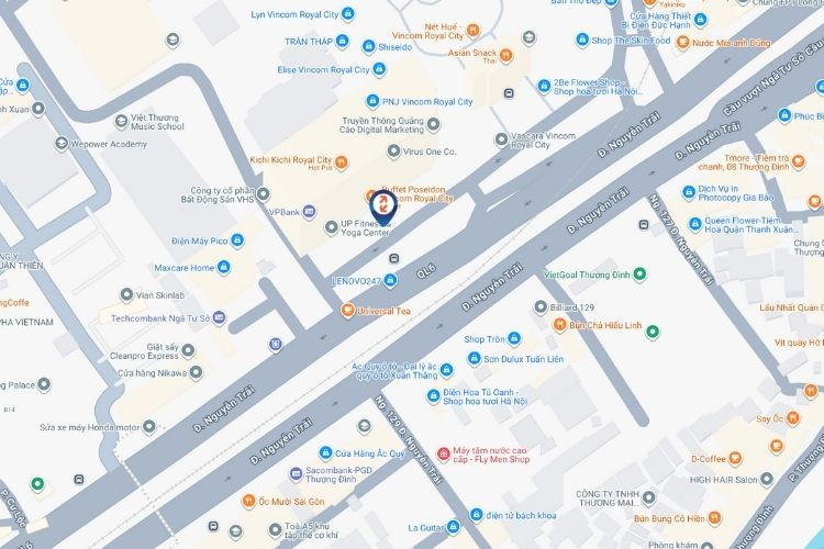 Map - Vertical Outdoor LED screens Billboard at 72 Nguyen Trai, Thanh Xuan, Ha Noi City (Vincom Mega Mall Royal City)