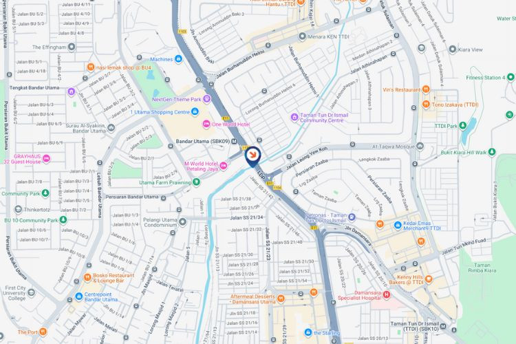 Map - Vertical Digital Screen Billboard at LDP - Damansara Utama/Bandar Utama, Petaling Jaya, Selangor (near One World)