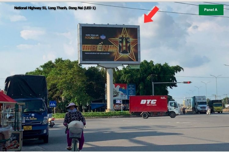 1 Panel Horizontal LED Unipole Billboard at National Highway 51, Ho Chi Minh City (Panel A)