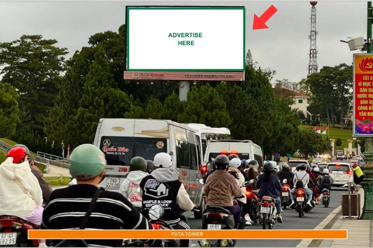 Horizontal LED Unipole Billboard at Lam Vien Square, Lam Dong (Futa Pillar)
