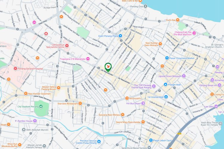 Map -  Wall-Banner Billboard at Jalan Macalister, George Town, Penang (attached to Red Rock Hotel)