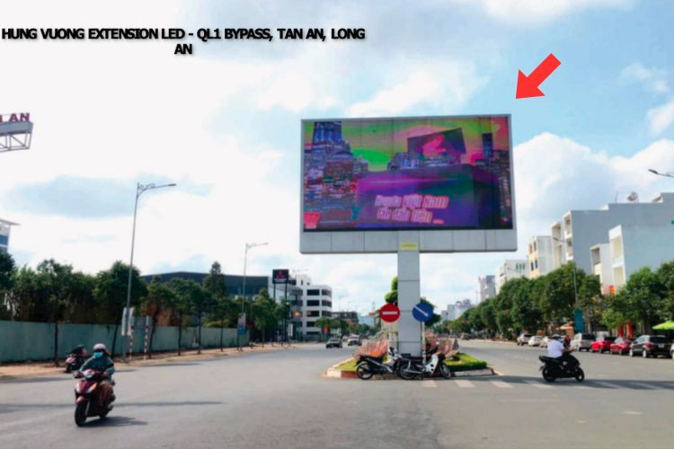 Day view - Horizontal LED Unipole Billboard at QL1A - Hung Vuong, Tan An Ward, Tay Ninh