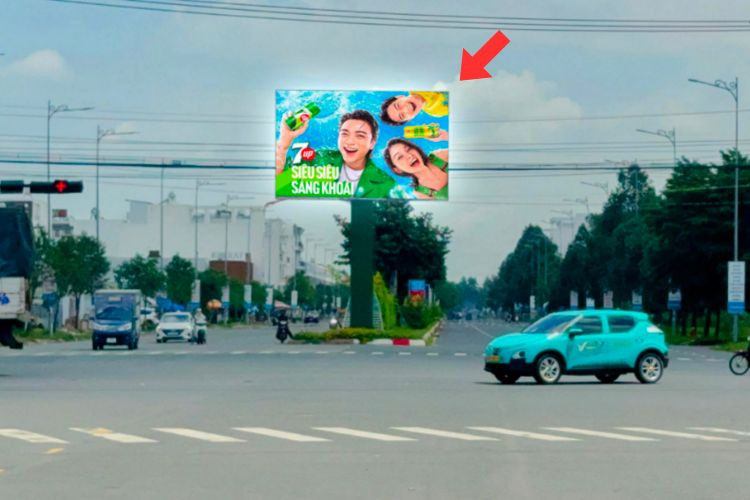 1 Panel Horizontal LED Unipole Billboard at Hung Vuong, Tan An Ward, Tay Ninh (Next to Aeon Mall)