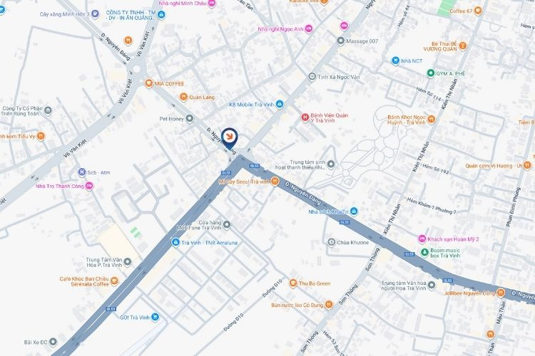 Map - Horizontal LED Unipole Billboard at Nguyen Dang Intersection, Nguyet Hoa Ward, Vinh Long