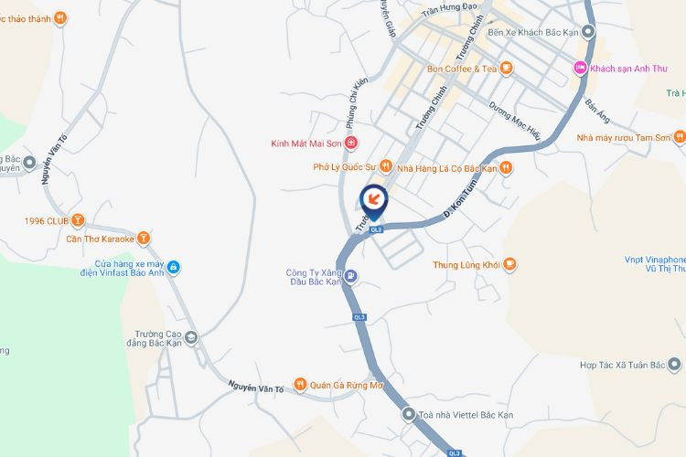 Map - Horizontal LED Unipole Billboard at QL13 Roundabout, Bac Kan Ward, Thai Nguyen