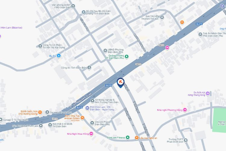 Map - Horizontal LED Unipole Billboard at City Square, Dien Bien Phu Ward, Dien Bien