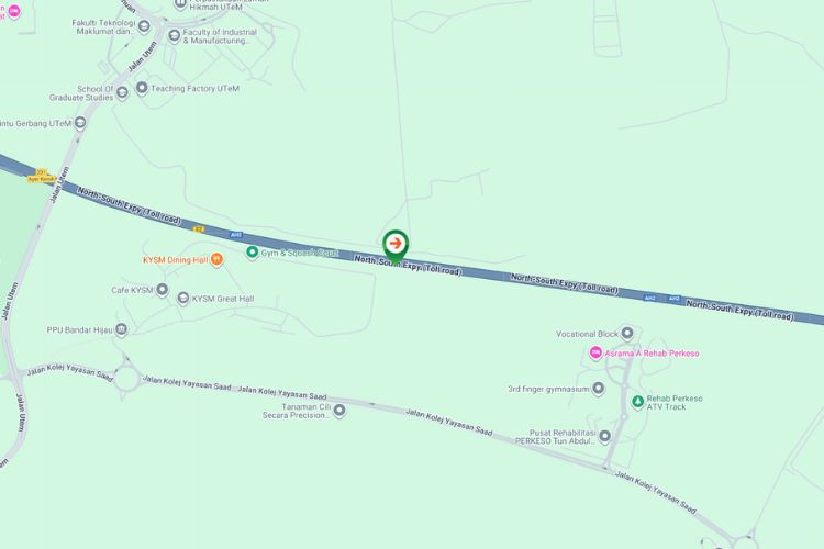 Map - Vertical Minipole Billboard at NSE Highway KM193.4, Durian Tunggal, Melaka (NB)