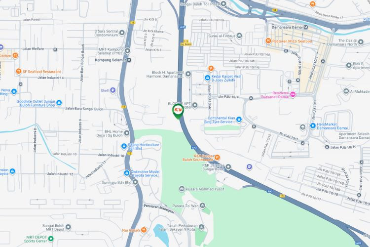 Map - Vertical Unipole Billboard at NSE KM457.6, Kota Damansara, Petaling Jaya, Selangor