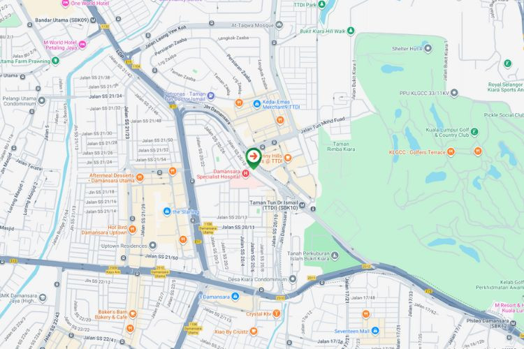 Map - Vertical Minipole Billboard at Jalan Damansara, Petaling Jaya, Selangor (near KPJ Damansara Specialist Hospital)