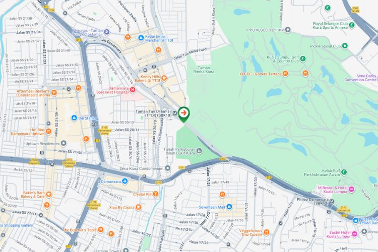 Map - Vertical Minipole Billboard at Jalan Damansara, Taman Tun Dr Ismail, Kuala Lumpur (Near MRT Taman Tun Dr Ismail)