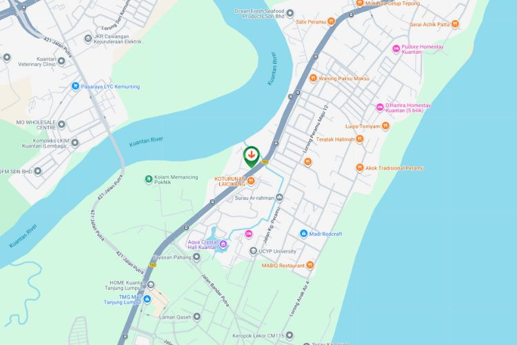 Map - Horizontal Spectacular Billboard at Jalan Tanjung Lumpur, Kuantan, Pahang (to Jambatan Tanjung Lumpur)