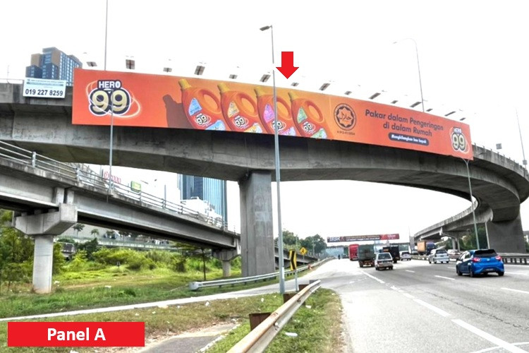 2 Sided Overhead Bridge Billboard at Federal Highway KM6.5, Klang, Selangor (near Central I-City)