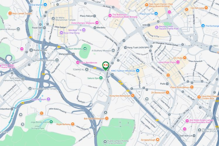 Map - Overhead Bridge Billboard at Jalan Maharajalela, Kuala Lumpur (near KL City Center)