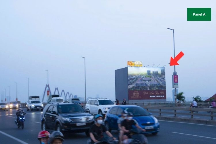3 Sided Wall-mounted Pano Billboard at Nhat Tan Bridge, Dong Anh, Ha Noi City