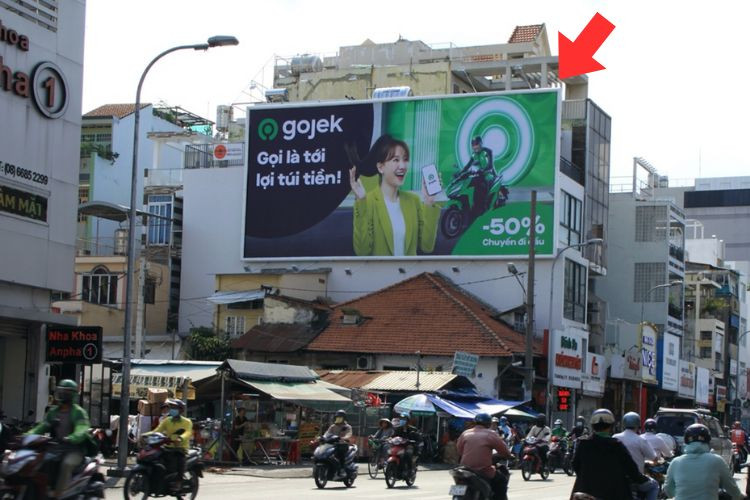 Day view - Horizontal Wallscape Billboard at 127 Phan Dinh Phung, Cau Kieu Ward, Ho Chi Minh City