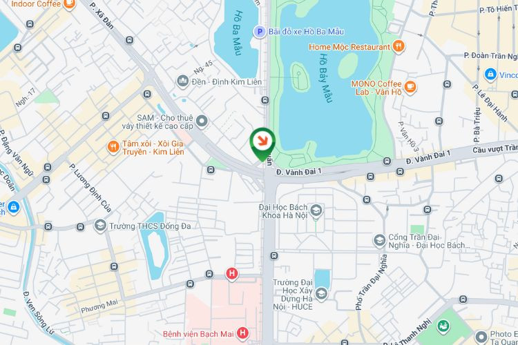 Map -  Wall-mounted Pano Billboard at Giai Phong – Xa Dan – Le Duan – Dai Co Viet Intersection, Dong Da, Ha Noi City (472 Le Duan)