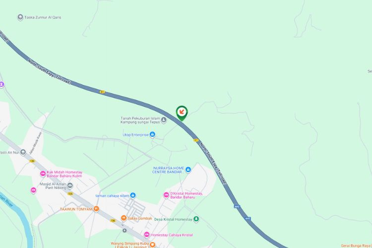 Map - Vertical Minipole Billboard at NSE KM171.7, Bandar Baharu, Kedah (NB)