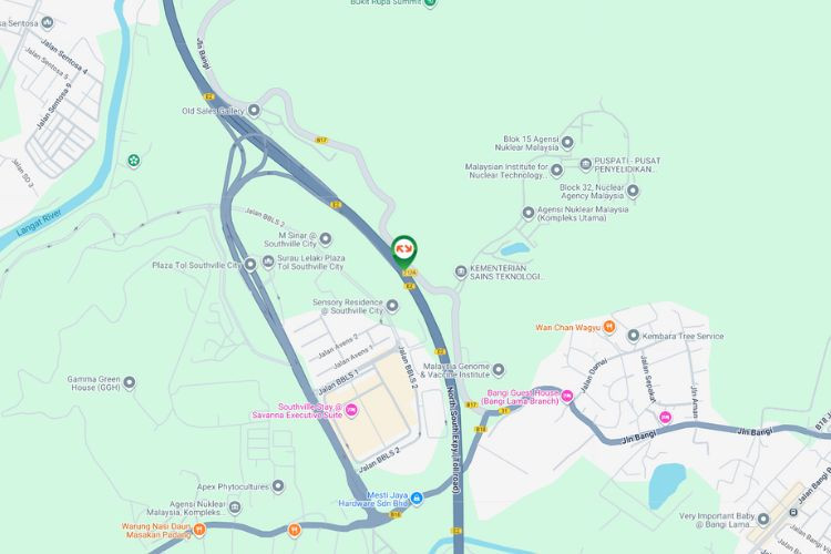 Map - Vertical Minipole Billboard at NSE KM293.4, Bandar Baru Bangi, Selangor (SB)