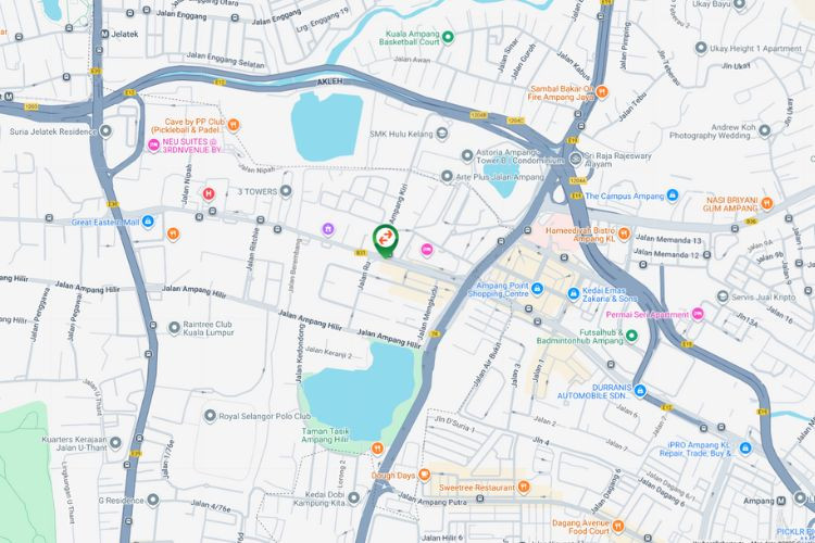 Map - Overhead Bridge Billboard at Jalan Ampang, Kuala Lumpur (near RISDA Building)